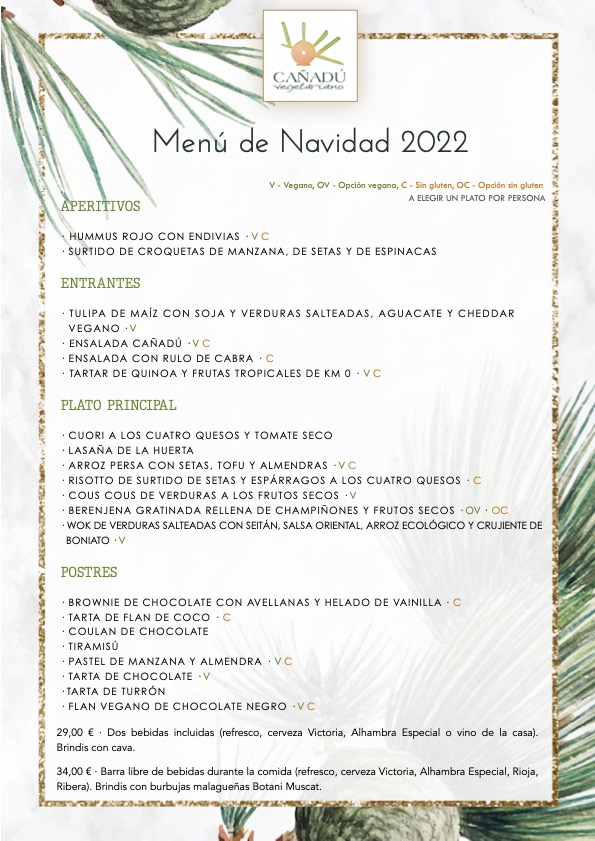 Menu Navidad 2022